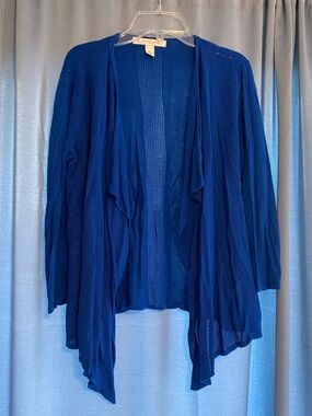 Emaline blue Open-Front Lightweight Cardigan